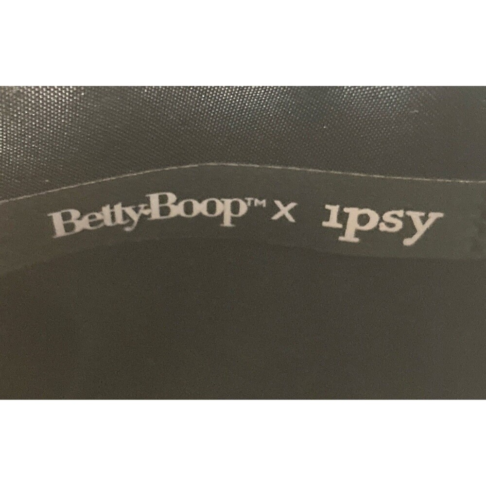 Betty Boop x Ipsy Makeup Bag Clutch Purse Black Sequin Top Zip Retro Wallet 5x7" - Picture 4 of 6